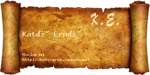 Kató Ernő névjegykártya